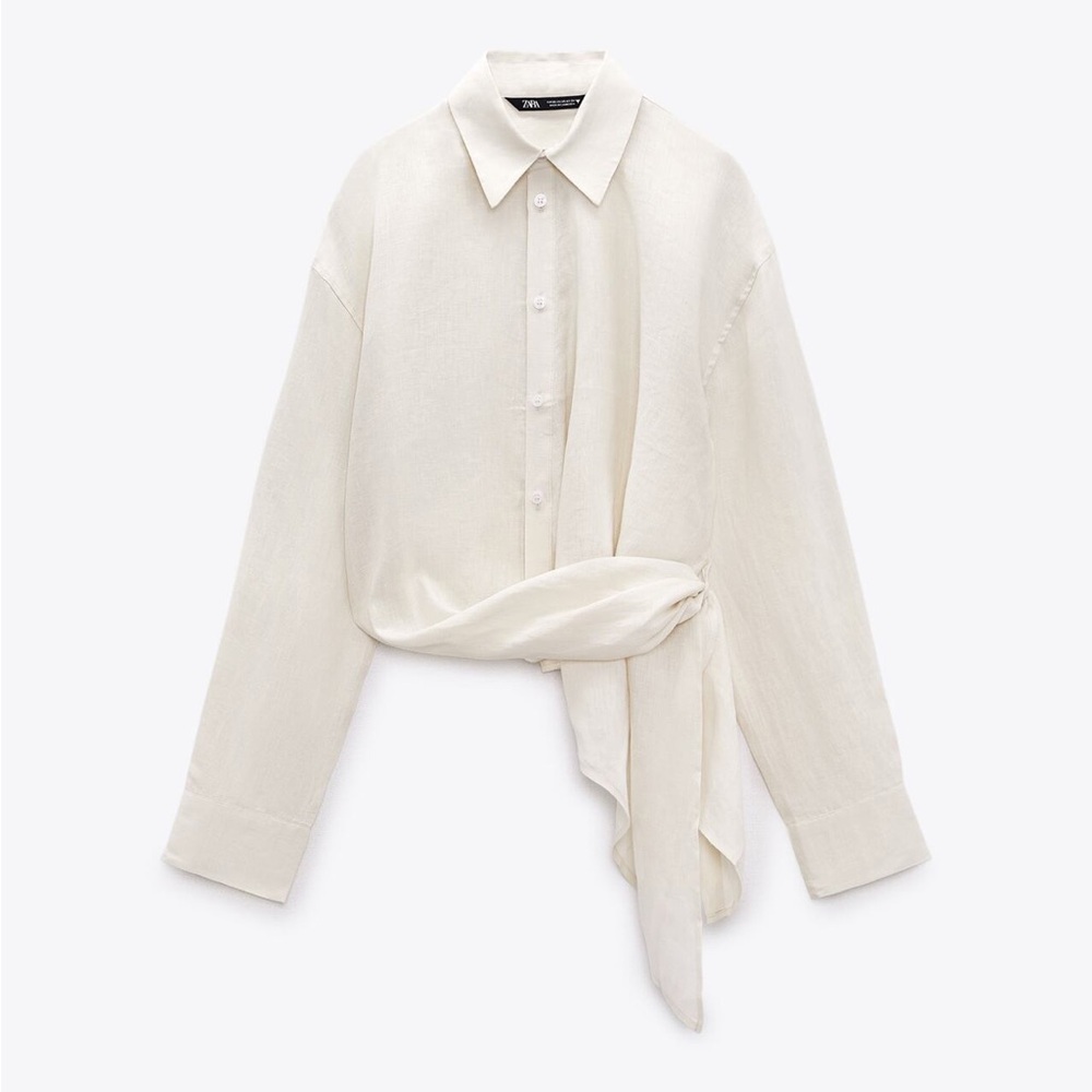 Assymetrical linen top